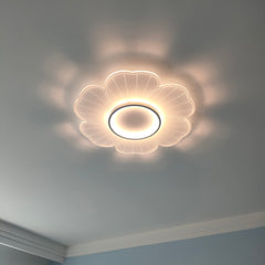 Modern Flower Shape Ceiling Lighting Fixtures - Aeyee Dimmable Acrylic Bright Lighting with Remote, LED Flush Mount Ceiling Light