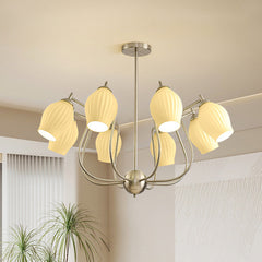 Elegant Flower Chandelier - Aeyee Classic Pendant Light Fixture with Ceramic Shade, Adjustable Height, Modern Hanging Lamp