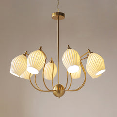 Elegant Flower Chandelier - Aeyee Classic Pendant Light Fixture with Ceramic Shade, Adjustable Height, Modern Hanging Lamp