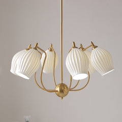 Elegant Flower Chandelier - Aeyee Classic Pendant Light Fixture with Ceramic Shade, Adjustable Height, Modern Hanging Lamp