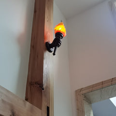 Aeyee Flame Shaped Wall Sconce, Vintage Glass Wall Mounted Lamp, Industrial Wall Light Stairway Sconce Lamp in Coffee