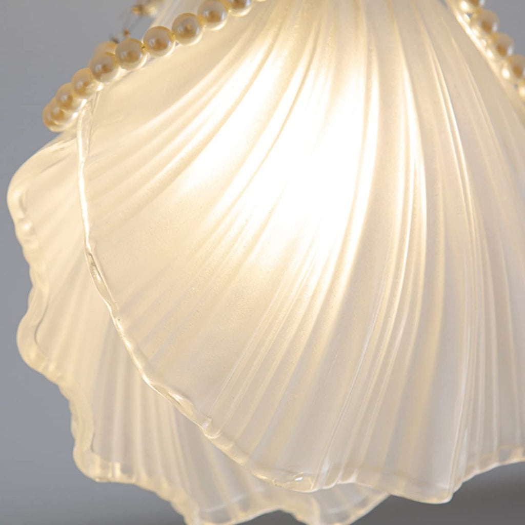 Aeyee Modern Shell Shaped Pendant Lighting, 1 Light Glass Hanging Ligh ...