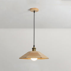 Rustic Mini Pendant Light, - Aeyee Elegant Wood Hanging Light,1 Light Bedside Chandelier,with Adjustable Cord