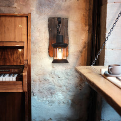 Aeyee Rustic Wood Wall Sconces, Industrial Farmhouse Wall Light, 1 Light Wall Lantern for Bedroom Hallway Stairway Bar