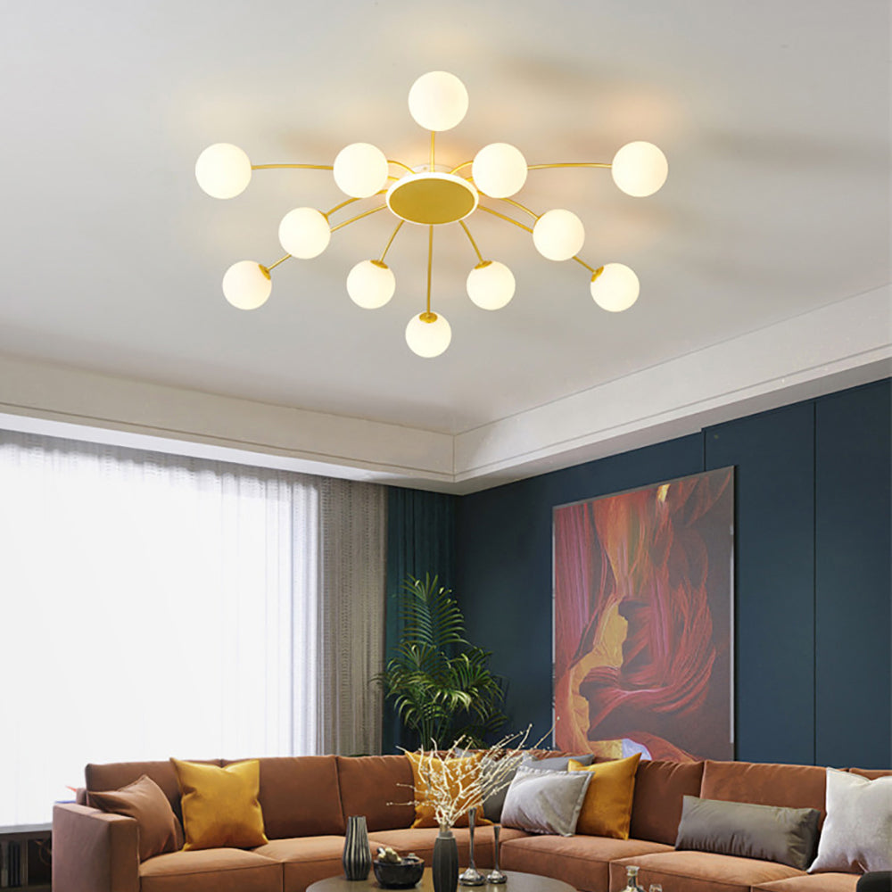 LWYTJO 20.66 in. 6-Light Nickel Dimmable Sputnik Chandelier Modern Linear Semi Flush Mount Ceiling Light for Office Living Room LWYTJO 20.66 in. 6-Light Nickel Dimmable Sputnik Chandelier Modern Linear Semi Flush Mount Ceiling Light for Office Living Room