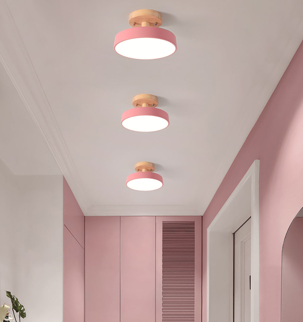 Ceiling Light Color Modern LED Ceiling Light - Aeyee Wood Flush Mount Ceiling Light, Round ...