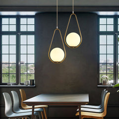 Modern Glass Hanging Lamp - Aeyee 1 Light Modern Pendant Light Fixtures Bedside Lighting Kitchen Island Mid Century Chandelier