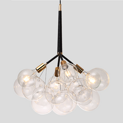 Globes Pendant Light Fixture - Aeyee Modern Chandelier with Clear Glass Shade, Gold Hanging Light for Bedroom Entrance