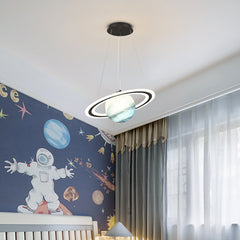 Planet Chandelier - Aeyee Globe Pendant Light, Glass LED Hanging Light Fixture, Remote Control, Cartoon Pendant Lamp for Children's Bedroom Nursery