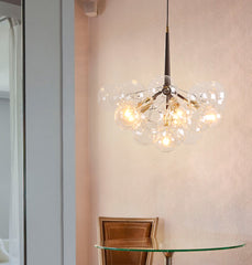 Globes Pendant Light Fixture - Aeyee Modern Chandelier with Clear Glass Shade, Gold Hanging Light for Bedroom Entrance