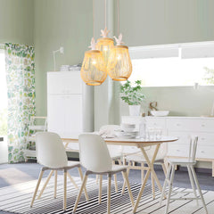 Bird Shaped Island Chandelier - Aeyee Bamboo Hanging Light with Adjustable Cord, Unique Pendant Light Fixture