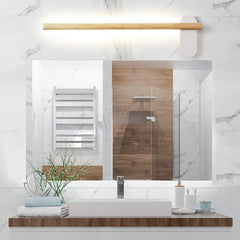 Bathroom Vanity Light - Aeyee Clean Design and Bright Wall Mount Lighting LED Mirror Lamps Wood Straight Rod Makeup Light